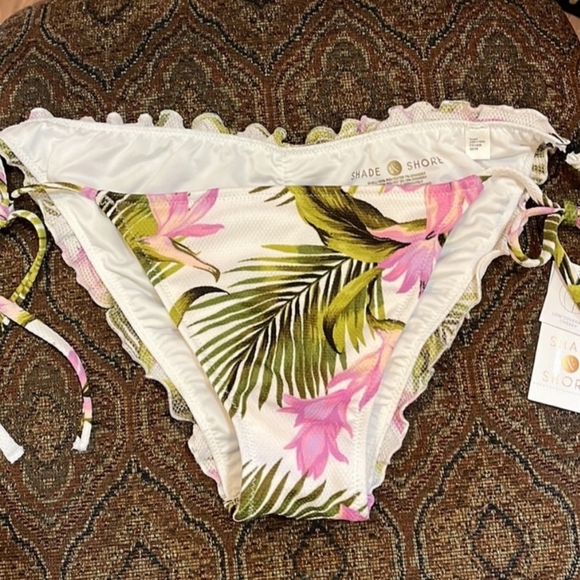 *BOGO*NWT-Shade and Shore - 2 Piece Bikini Set Top-34B-Bottom M8/10 White/Floral - Picture 3 of 11